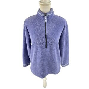 Title Nine Sports Womens‎ S Vtg Fleece 1/4 Zip Pullover Sweatshirt Pockets